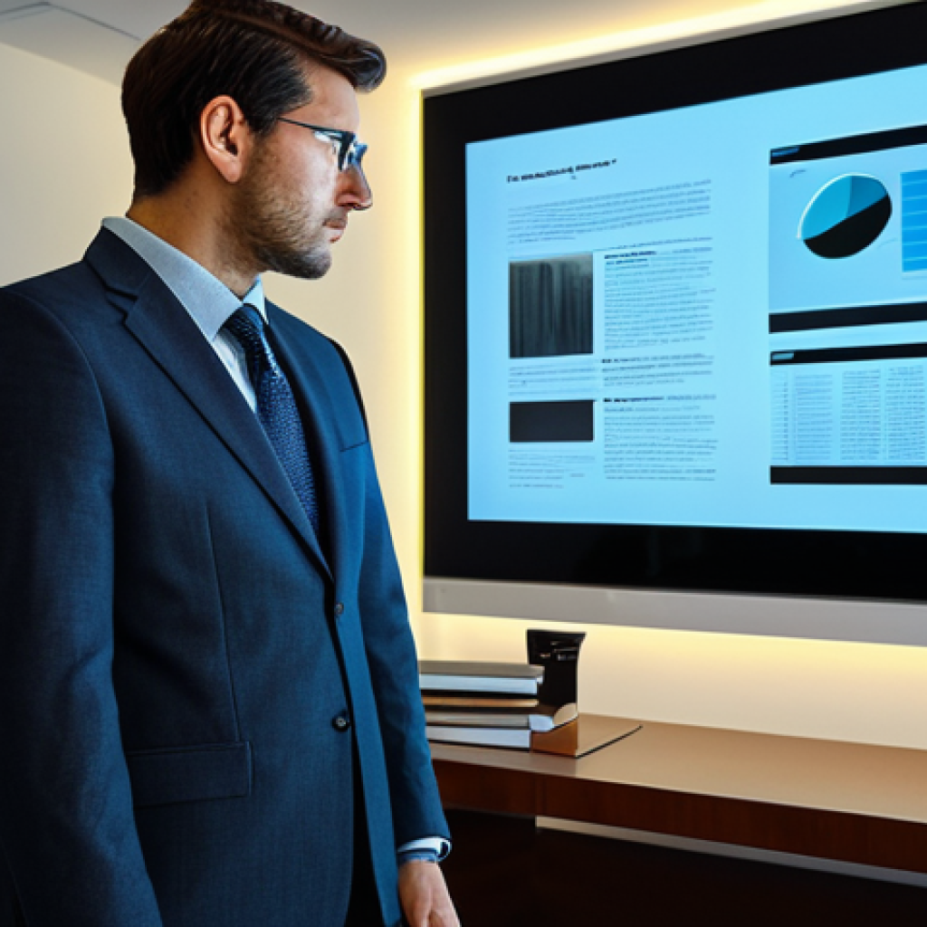 A professional individual, fully clothed in a modest business suit, stands in a modern, well-lit office. One hand gently holds a classic physical book, while the other points towards a large, glowing digital screen displaying abstract, ephemeral digital files that appear to be dissolving. The overall atmosphere conveys a contemplative comparison between tangible and intangible ownership. The scene is safe for work, appropriate content, and family-friendly. It features perfect anatomy, correct proportions, a natural pose, well-formed hands, proper finger count, and natural body proportions. High resolution, professional photography, natural lighting, sharp focus, and a sophisticated composition.