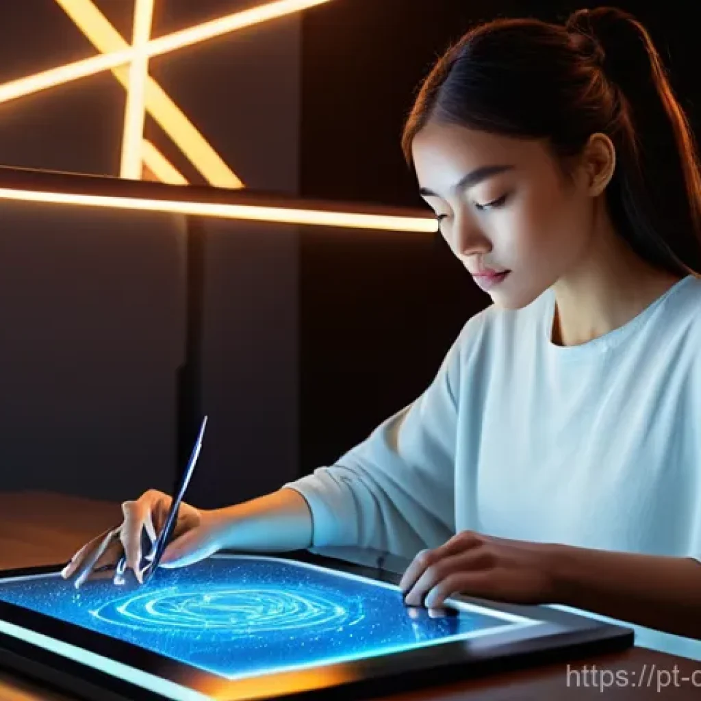 디지털 소유권의 상업적 가치 및 활용 방법 - **Prompt 1: Digital Artist Creating an NFT Artwork**
    A focused, young female digital artist, wit...