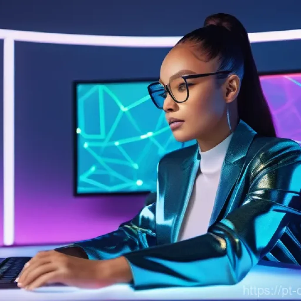 NFT 시장의 성장과 디지털 소유권의 상관관계 - **Prompt: The Empowered Digital Creator**
    A vibrant, futuristic digital artist's studio. A femal...