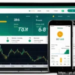 Home 19 디지털 자산 거래소의 발전과 소유권 문제 - A modern Brazilian cryptocurrency exchange interface displayed on a sleek desktop and smartphone scr...